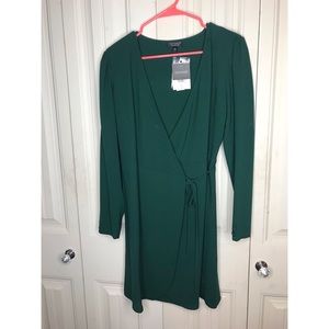 Topshop Green Wrap Dress